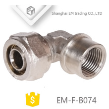 EM-F-B074 Nickel plated brass compression thread elbow pipe